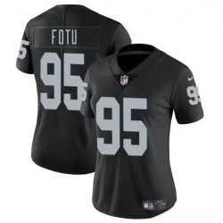 Women Las Vegas Raiders 95 Leki Fotu Black 2025 Vapor Stitched Jersey