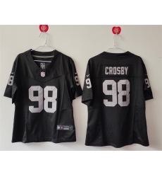 Women Las Vegas Raiders 98 Maxx Crosby Black 2025 F U S E  Vapor Stitched Jersey  Women Las Vegas Raiders 98 Maxx Crosby Black 2025 F U S E  Vapor Stitched Jersey
