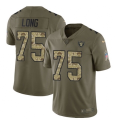 Youth Nike Raiders #75 Howie Long Olive Camo Stitched NFL Limited 2017 Salute to Service Jersey