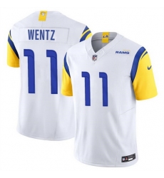 Men Los Angeles Rams 11 Carson Wentz White 2023 F U S E  Vapor Untouchable Stitched Football Jersey