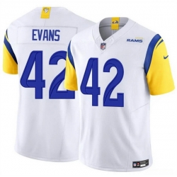 Men Los Angeles Rams 42 Ethan Evans White 2025 F U S E  Vapor Untouchable Stitched Football Jersey
