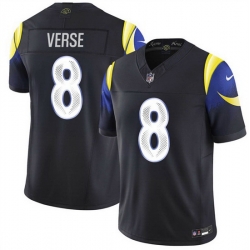 Men Los Angeles Rams 8 Jared Verse Black 2025 F U S E Rivalries Vapor Limited Stitched Football Jersey