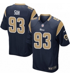 Men Nike Los Angeles Rams 93 Ndamukong Suh Game Navy Blue Team Color NFL Jersey