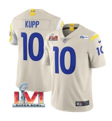 Nike Los Angeles Rams 10 Cooper Kupp Bone 2022 Super Bowl LVI Vapor Limited Jersey