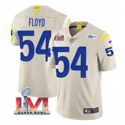 Nike Los Angeles Rams 54 Leonard Floyd Bone 2022 Super Bowl LVI Vapor Limited Jersey
