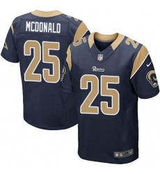 Nike St  Louis Rams #25 T J  McDonald Navy Blue Team Color Men 27s Stitched NFL Elite Jersey