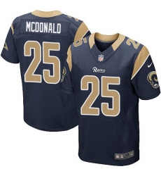 Nike St  Louis Rams #25 T J  McDonald Navy Blue Team Color Men 27s Stitched NFL Elite Jersey