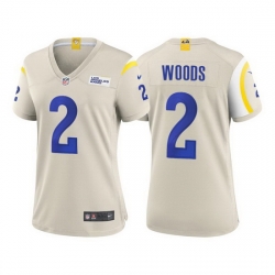 Women Los Angeles Rams 2 Robert Woods Vapor Limited Bone Jersey