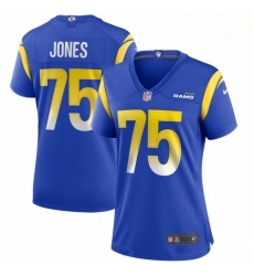 Women Los Angeles Rams #75 Deacon Jones Nike Royal Game Retired Player Jersey