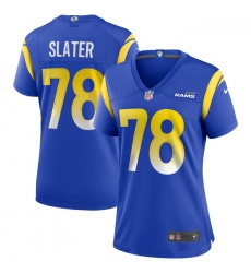 Women Nike Jackie Slater Royal Los Angeles Rams Game Retired Player Jersey
