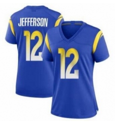 Women Nike Rams 12 Van Jefferson Blue Vapor Untouchable Limited Jersey