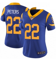 Womens Nike Los Angeles Rams 22 Marcus Peters Royal Blue Alternate Vapor Untouchable Elite Player NFL Jersey