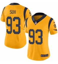 Womens Nike Los Angeles Rams 93 Ndamukong Suh Limited Gold Rush Vapor Untouchable NFL Jersey