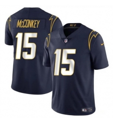 Men Los Angeles Chargers 15 Ladd McConkey Navy 2024 Draft Vapor Limited Stitched Football Jersey