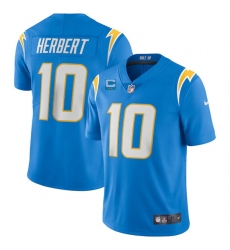 Men Los Angeles Chargers 2022 #10 Justin Herbert Blue With 2-star C Patch Vapor Untouchable Limited Stitched Jersey
