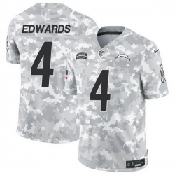 Men Los Angeles Chargers 4 Gus Edwards 2024 F U S E Arctic Camo Salute To Service Limited Stitched Football Jersey
