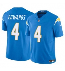 Men Los Angeles Chargers 4 Gus Edwards Light Blue 2024 F U S E  Vapor Limited Stitched Football Jersey