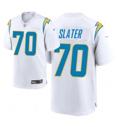Men Los Angeles Chargers 70 Rashawn Slater 2021 NFL Draft Game Jersey   White