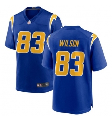 Men Los Angeles Chargers 83 Pokey Wilson Royal Stitched Game Jersey