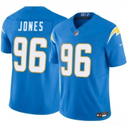 Men Los Angeles Chargers 96 Naquan Jones Blue 2024 F U S E Vapor Limited Stitched Football Jersey