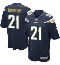 Men Nike Los Angeles Chargers 21 LaDainian Tomlinson Game Navy Blue Team Color NFL Jersey