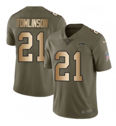 Men Nike Los Angeles Chargers 21 LaDainian Tomlinson Limited OliveGold 2017 Salute to Service NFL Jersey