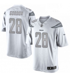 Men Nike Los Angeles Chargers 28 Melvin Gordon Limited White Platinum NFL Jersey