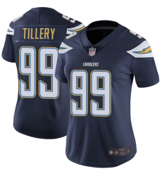Chargers 99 Jerry Tillery Navy Blue Team Color Women Stitched Football Vapor Untouchable Limited Jersey