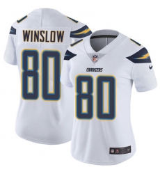 Nike Chargers #80 Kellen Winslow White Womens Stitched NFL Vapor Untouchable Limited Jersey
