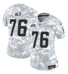 Women Los Angeles Chargers 76 Joe Alt 2024 F U S E Arctic Camo Salute To Service Limited Stitched Football Jersey