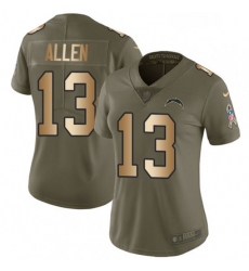 Womens Nike Los Angeles Chargers 13 Keenan Allen Limited OliveGold 2017 Salute to Service NFL Jersey