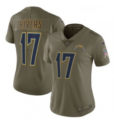 Womens Nike Los Angeles Chargers 17 Philip Rivers Limited Olive 2017 Salute to Service NFL Jersey