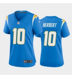 women justin herbert los angeles chargers powder blue game jersey 2020 