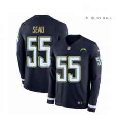 Youth Nike Los Angeles Chargers 55 Junior Seau Limited Navy Blue Therma Long Sleeve NFL Jersey