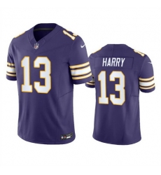 Men Minnesota Vikings 13 N 27Keal Harry Purple 2023 F U S E  Throwback Vapor Untouchable Limited Stitched Jersey