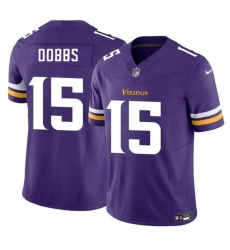 Men Minnesota Vikings 15 Josh Dobbs Purple 2023 F U S E  Vapor Untouchable Limited Stitched Jersey