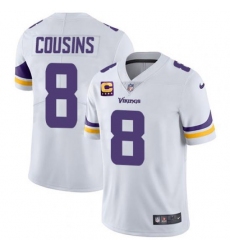 Men Minnesota Vikings 2022 #8 Kirk Cousins White With 4-Star C Patch Vapor Untouchable Limited Stitched NFL Jersey