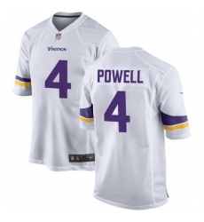 Men Minnesota Vikings 4 Brandon  Powell White Vapor Untouchable Stitched Jersey