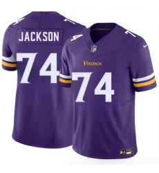 Men Minnesota Vikings 74 Donovan Jackson Purple 2025 Draft F U S E  Vapor Untouchable Limited Stitched Jersey
