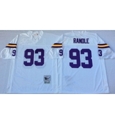 Men Minnesota Vikings 93 John Randle White M&N Throwback Jersey