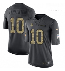 Mens Nike Minnesota Vikings 10 Fran Tarkenton Limited Black 2016 Salute to Service NFL Jersey