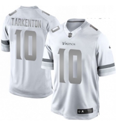 Mens Nike Minnesota Vikings 10 Fran Tarkenton Limited White Platinum NFL Jersey