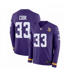 Mens Nike Minnesota Vikings 33 Dalvin Cook Limited Purple Therma Long Sleeve NFL Jersey