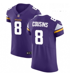 Mens Nike Minnesota Vikings 8 Kirk Cousins Purple Team Color Vapor Untouchable Elite Player NFL Jersey
