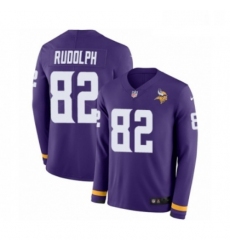 Mens Nike Minnesota Vikings 82 Kyle Rudolph Limited Purple Therma Long Sleeve NFL Jersey