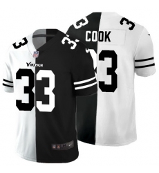 Minnesota Vikings 33 Dalvin Cook Men Black V White Peace Split Nike Vapor Untouchable Limited NFL Jersey