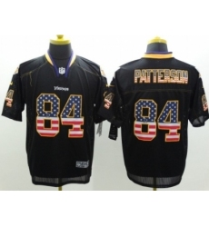 Nike Minnesota Vikings 84 Cordarrelle Patterson Black Elite USA Flag Fashion NFL Jersey