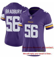 Vikings 56 Garrett Bradbury Purple Team Color Women Stitched Football Vapor Untouchable Limited Jersey