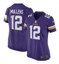 Women Minnesota Vikings 12 Nick Mullens Purple Stitched Jersey 
