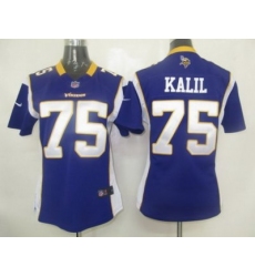 Women Nike Minnesota Vikings 75# Kalil Jersey